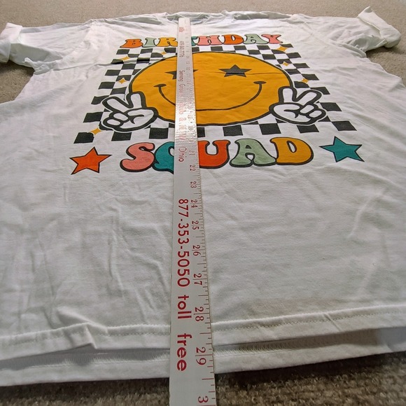 Birthday‎ Squad Smile Face Sarcastic Novelty Funny White S/S T-Shirts Mens XL - Picture 3 of 8